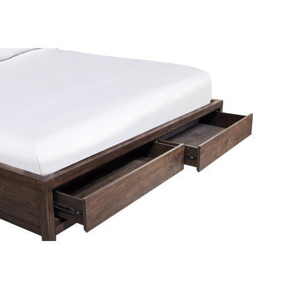 Modus Boracay Upholstered Wingback Storage Bed in Wild Oats Brown