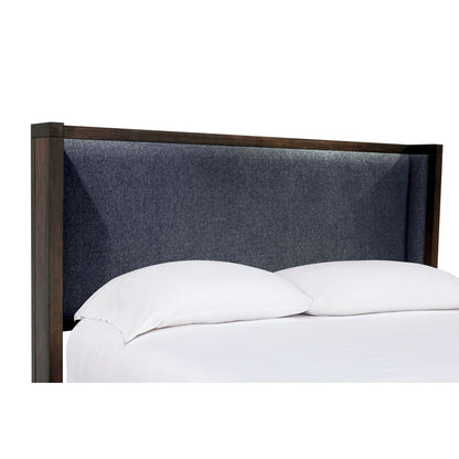 Modus Boracay Upholstered Wingback Storage Bed in Wild Oats Brown