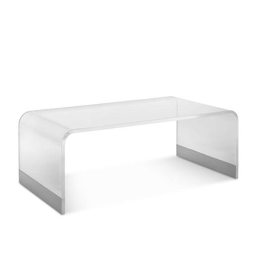 Modus Modus Bowie Coffee Table in Clear Acrylic and Brushed Stainless Steel