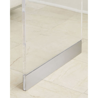 Modus Bowie Console Table in Clear Acrylic and Brushed Stainless Steel