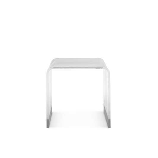 Modus Bowie End Table in Clear Acrylic and Brushed Stainless Steel