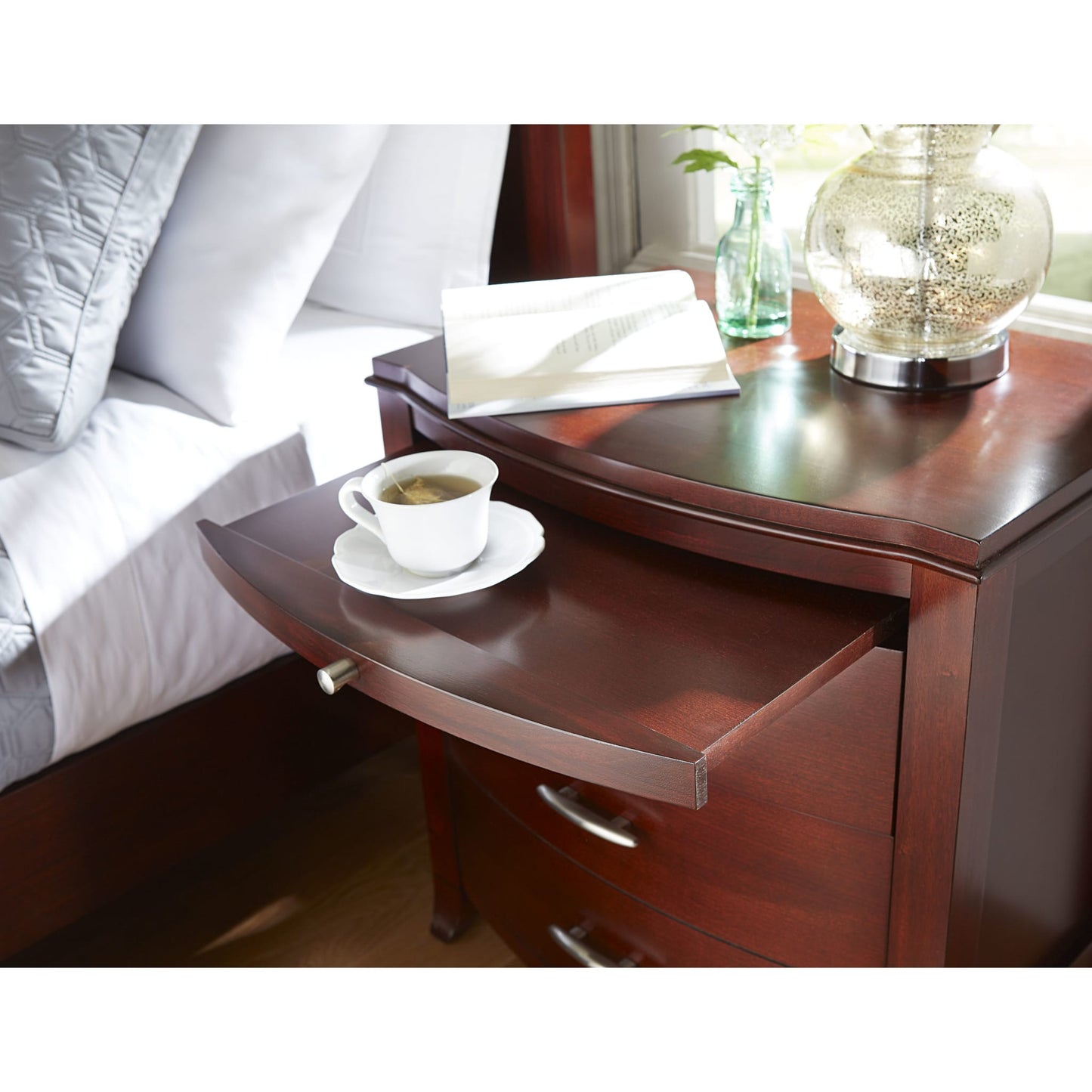 Modus Brighton Two Drawer Nightstand in Cinnamon