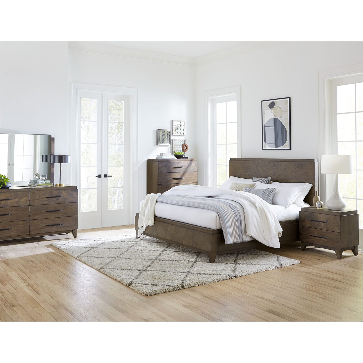 Modus Broderick Two-Drawer Nightstand in Wild Oats Brown