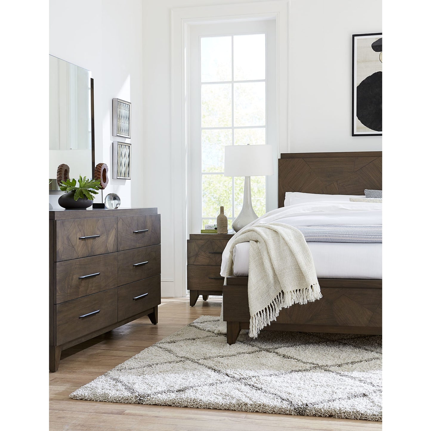 Modus Broderick Two-Drawer Nightstand in Wild Oats Brown