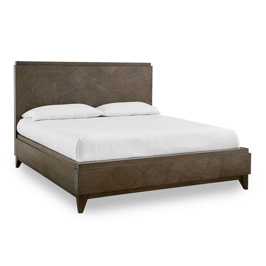 Modus Broderick Wood Panel Bed in Wild Oats Brown
