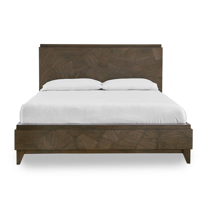 Modus Broderick Wood Panel Bed in Wild Oats Brown