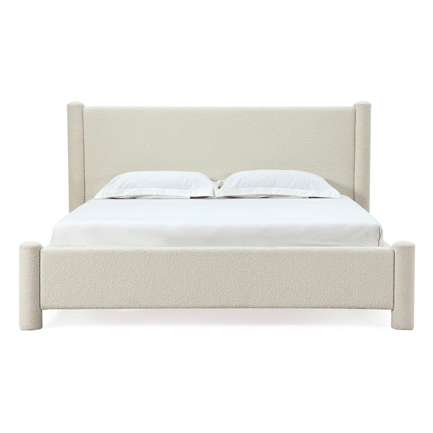 Modus Burke Upholstered Platform Bed in Cottage Cheese Boucle