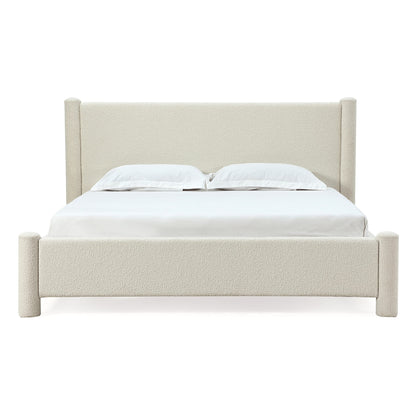 Modus Burke Upholstered Platform Bed in Cottage Cheese Boucle