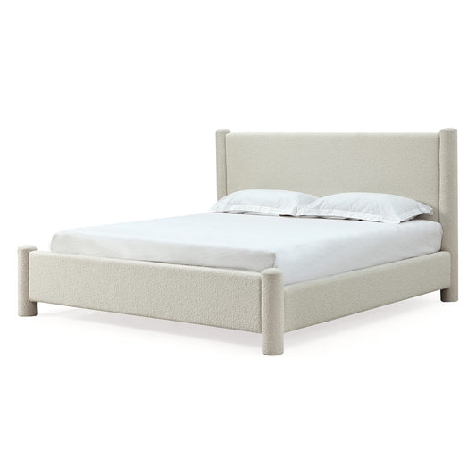 Modus Burke Upholstered Platform Bed in Cottage Cheese Boucle