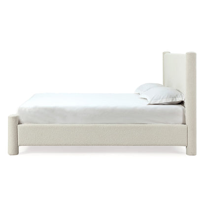 Modus Burke Upholstered Platform Bed in Cottage Cheese Boucle