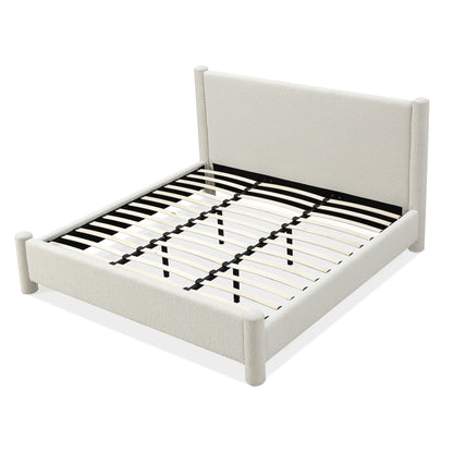 Modus Burke Upholstered Platform Bed in Cottage Cheese Boucle
