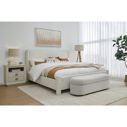 Modus Burke Upholstered Platform Bed in Cottage Cheese Boucle