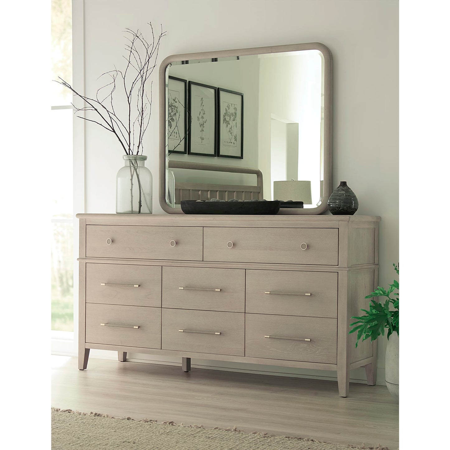 Modus Camden Eight Drawer Oak Wood Dresser in Chai