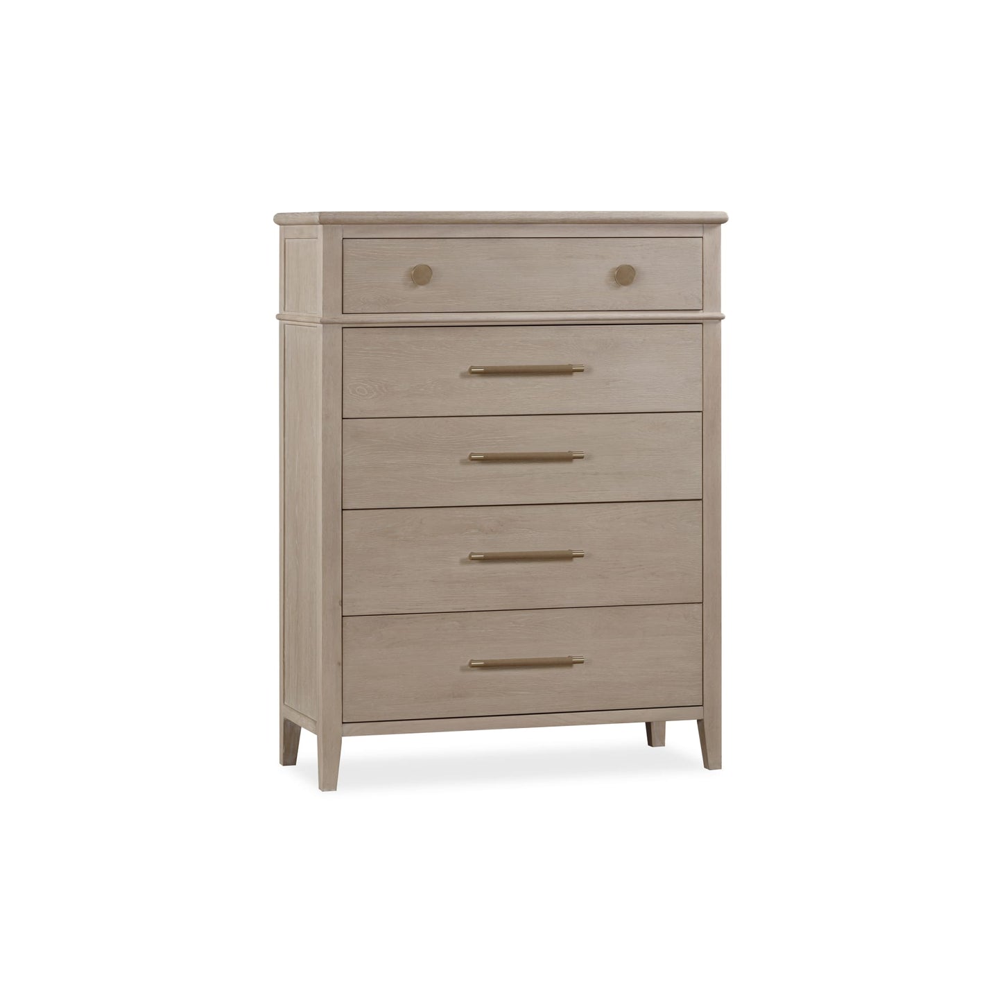 Modus Modus Modus Camden Five Drawer Oak Wood Chest in Chai