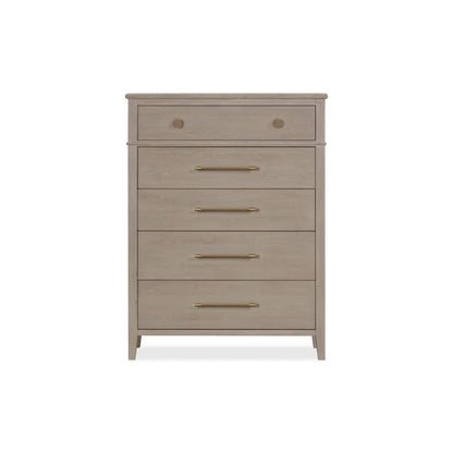 Modus Modus Modus Camden Five Drawer Oak Wood Chest in Chai