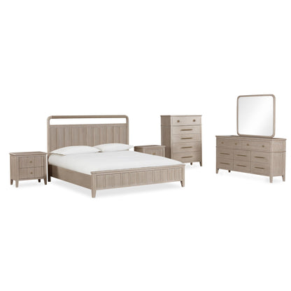 Modus Camden Shiplap Oak Wood Platform Bed in Chai