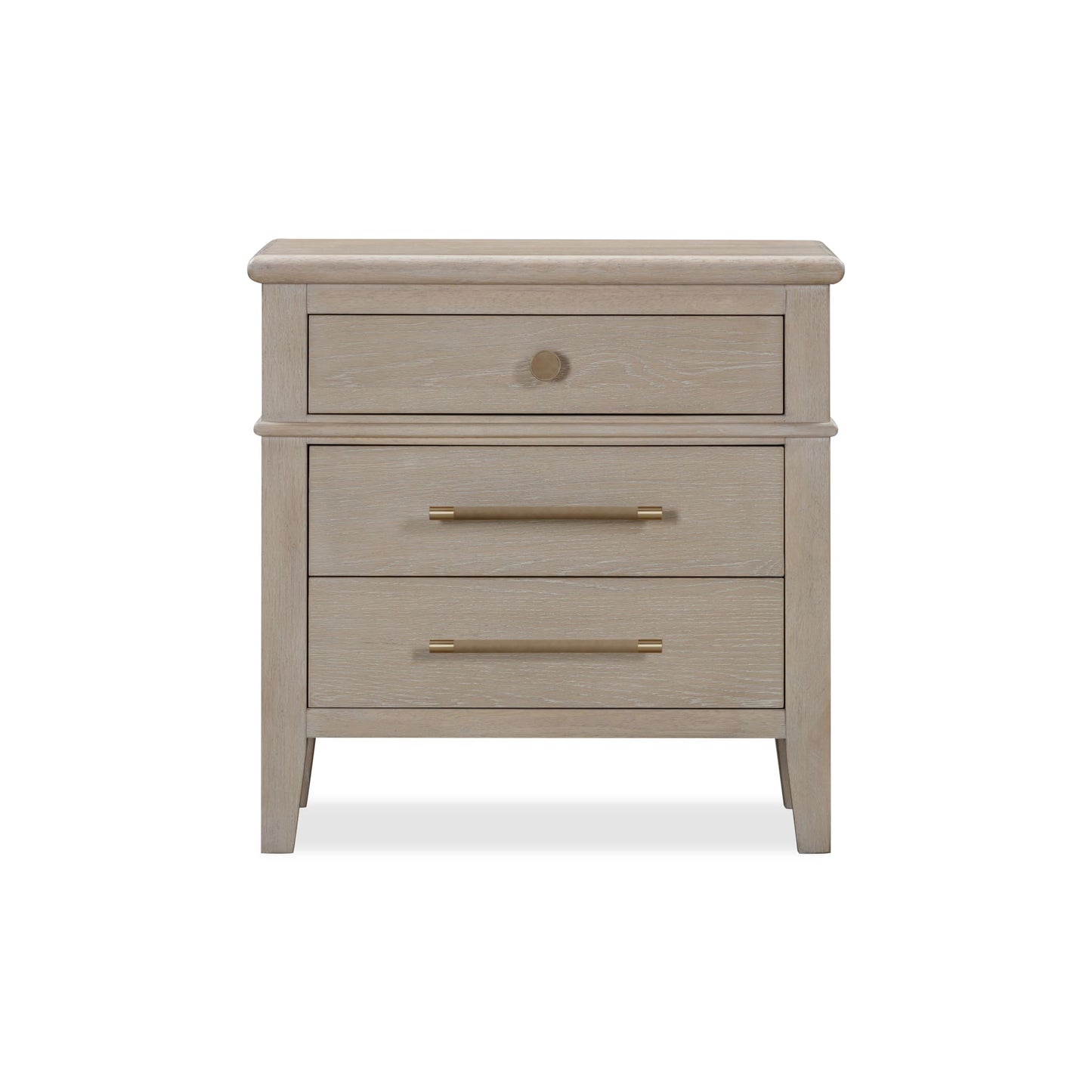 Modus Camden Three Drawer Oak Wood Nightstand in Chai