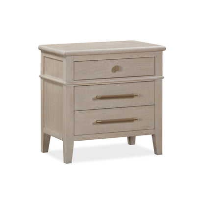 Modus Camden Three Drawer Oak Wood Nightstand in Chai