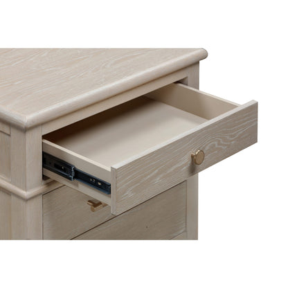 Modus Camden Three Drawer Oak Wood Nightstand in Chai