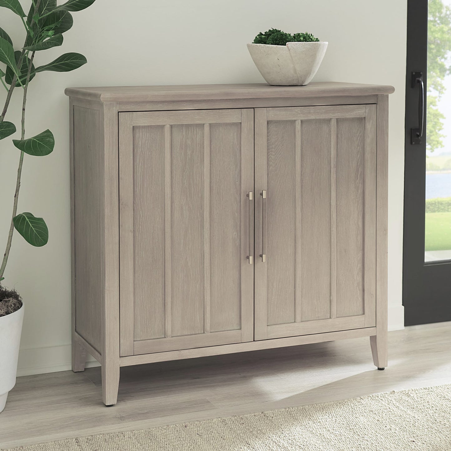 Modus Camden Two Door Two Drawer Bar Cabinet with Stemware Rack and Wine Rack in Chai
