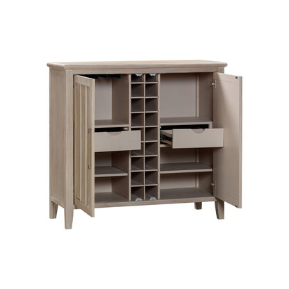 Modus Camden Two Door Two Drawer Bar Cabinet with Stemware Rack and Wine Rack in Chai