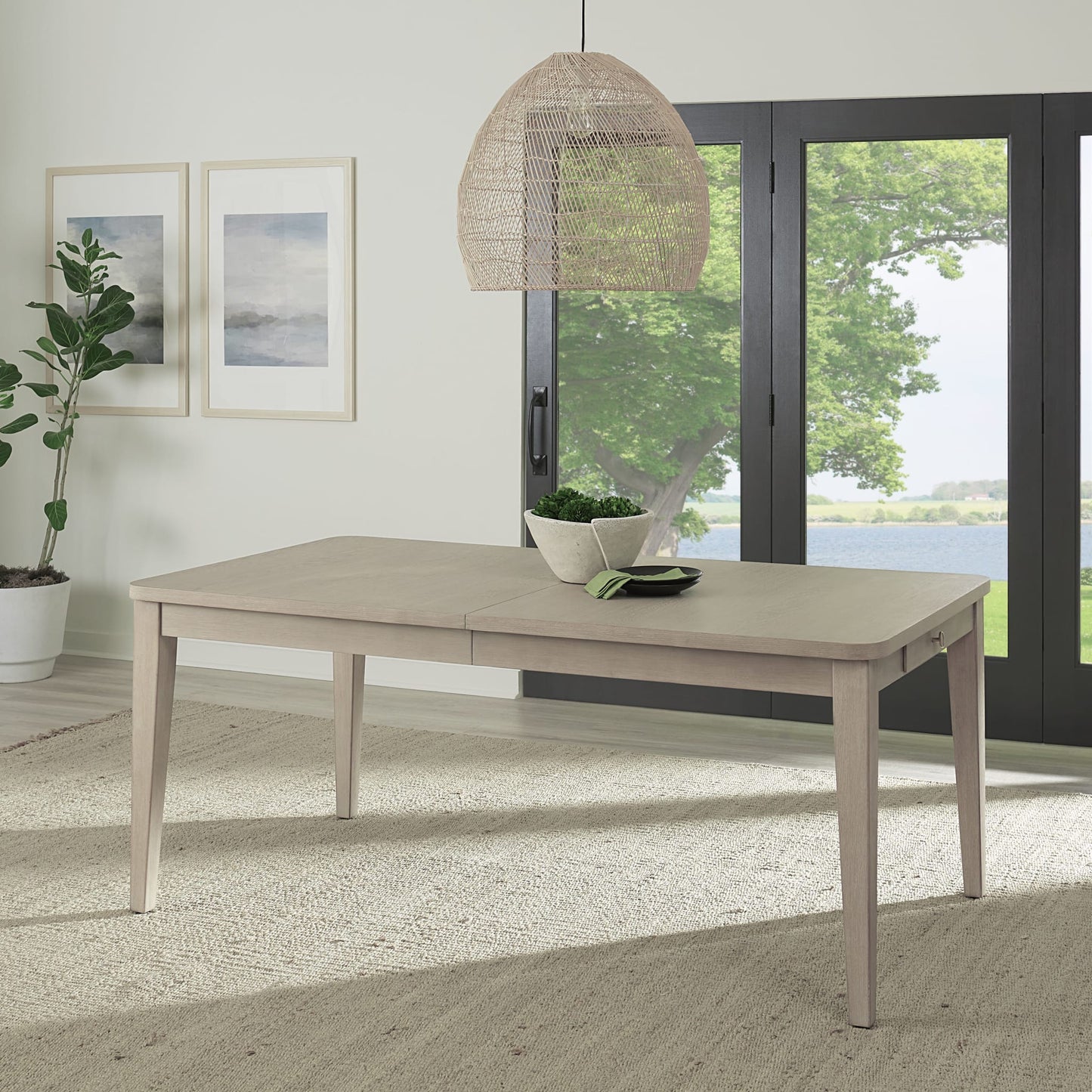 Modus Camden Two Drawer Extendable Dining Table in Chai