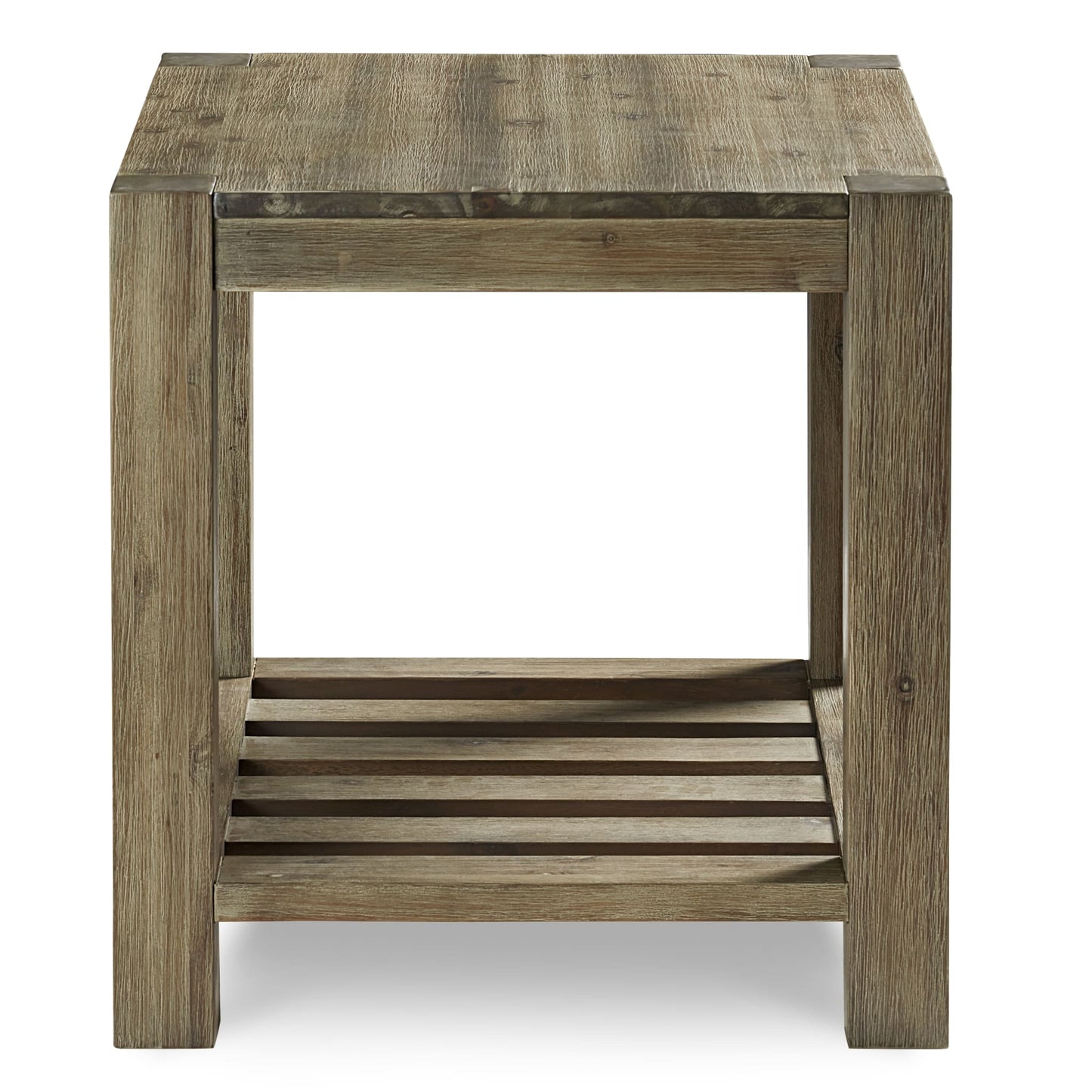 Modus Canyon Solid Wood Rectangular End Table in Washed Grey