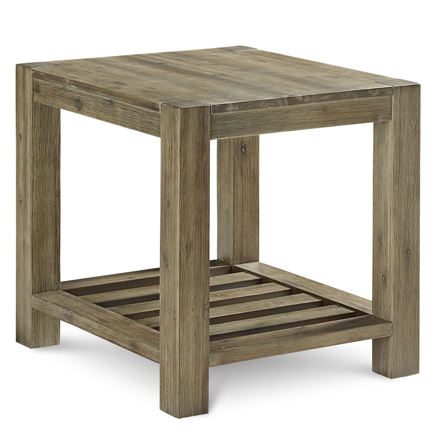 Modus Canyon Solid Wood Rectangular End Table in Washed Grey