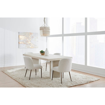 Modus Caye Stone Top Double Pedestal Dining Table with Ivory Cement Base