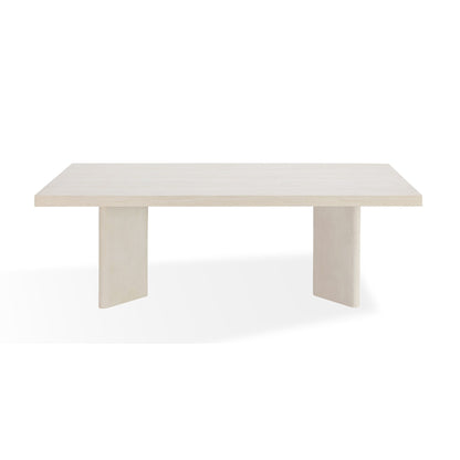 Modus Caye Stone Top Double Pedestal Dining Table with Ivory Cement Base