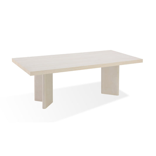 Modus Caye Stone Top Double Pedestal Dining Table with Ivory Cement Base