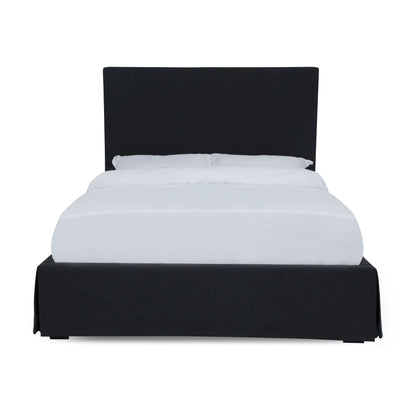 Modus Cheviot Upholstered Skirted Panel Bed in Iron