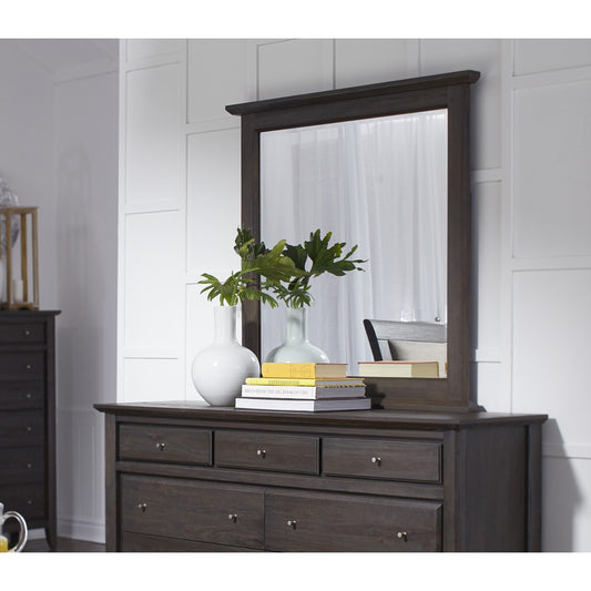 Modus City II Beveled Glass Mirror in Basalt Gray