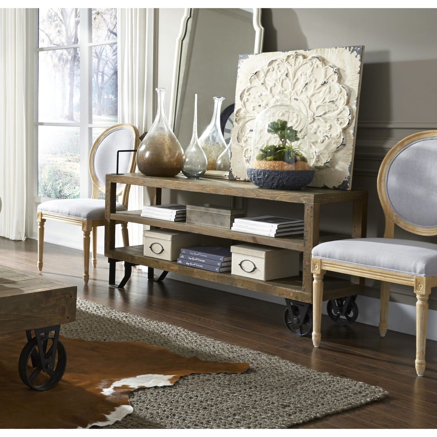 Modus Coalburn Reclaimed Wood Media Console in Russett Brown