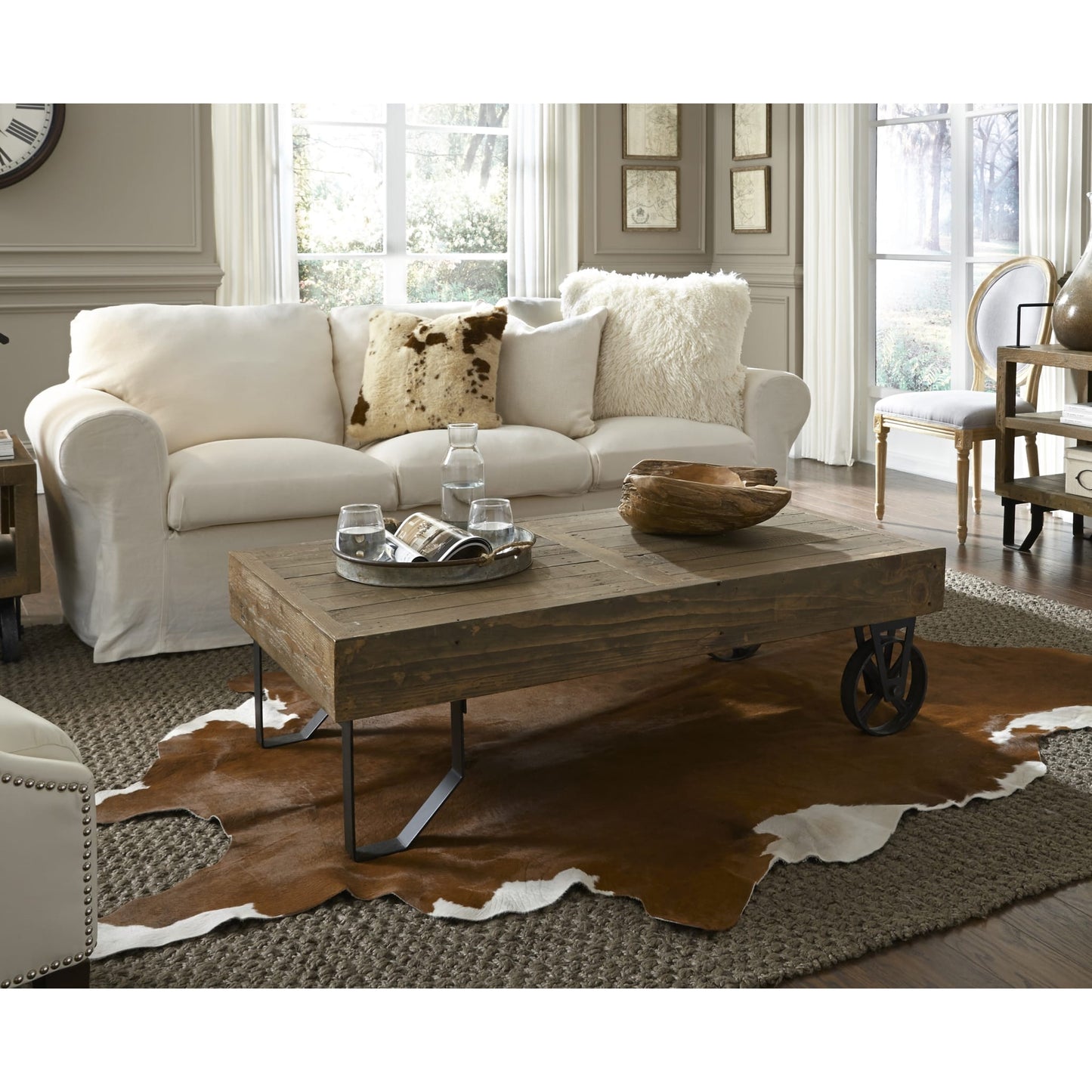 Modus Modus Coalburn Reclaimed Wood Rectangular Coffee Table in Russett Brown