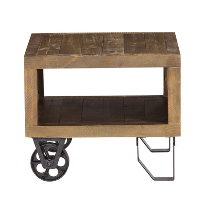 Modus Coalburn Reclaimed Wood Square Side Table in Russett Brown