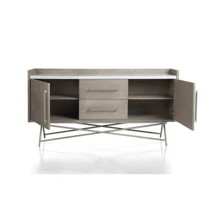 Modus Coral Marble Top Rectangular Sideboard in Antique Grey