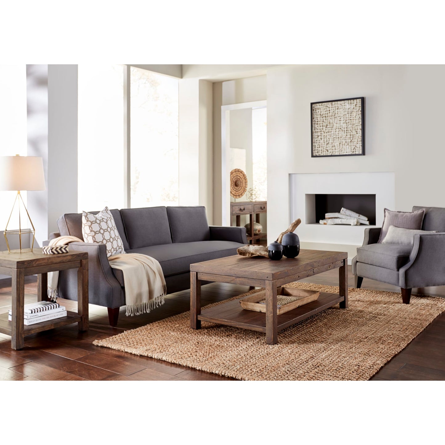 Modus Modus Craster Reclaimed Wood Rectangular Coffee Table in Smoky Taupe