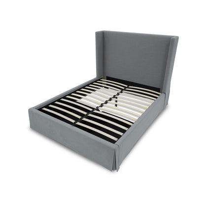 Modus Cresta Skirted Footboard Storage Panel Bed in Fog