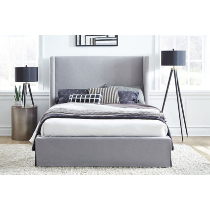 Modus Cresta Skirted Footboard Storage Panel Bed in Fog