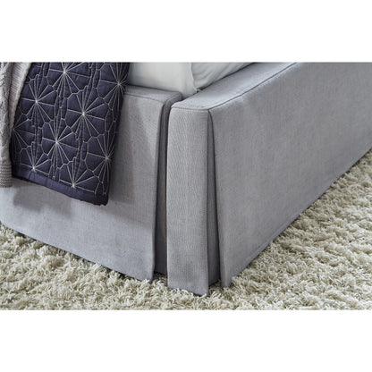 Modus Cresta Upholstered Skirted Panel Bed in Fog