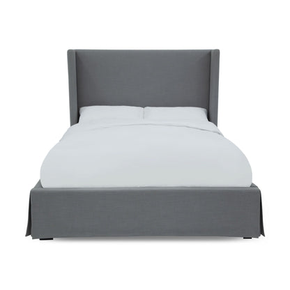 Modus Cresta Upholstered Skirted Panel Bed in Fog