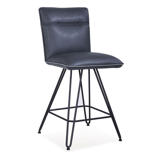 Modus Demi Hairpin Leg Swivel Counter Stool in Cobalt