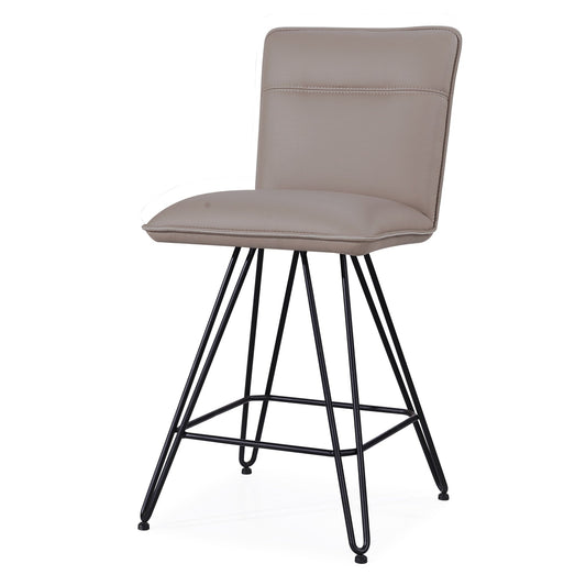 Modus Demi Hairpin Leg Swivel Counter Stool in Taupe
