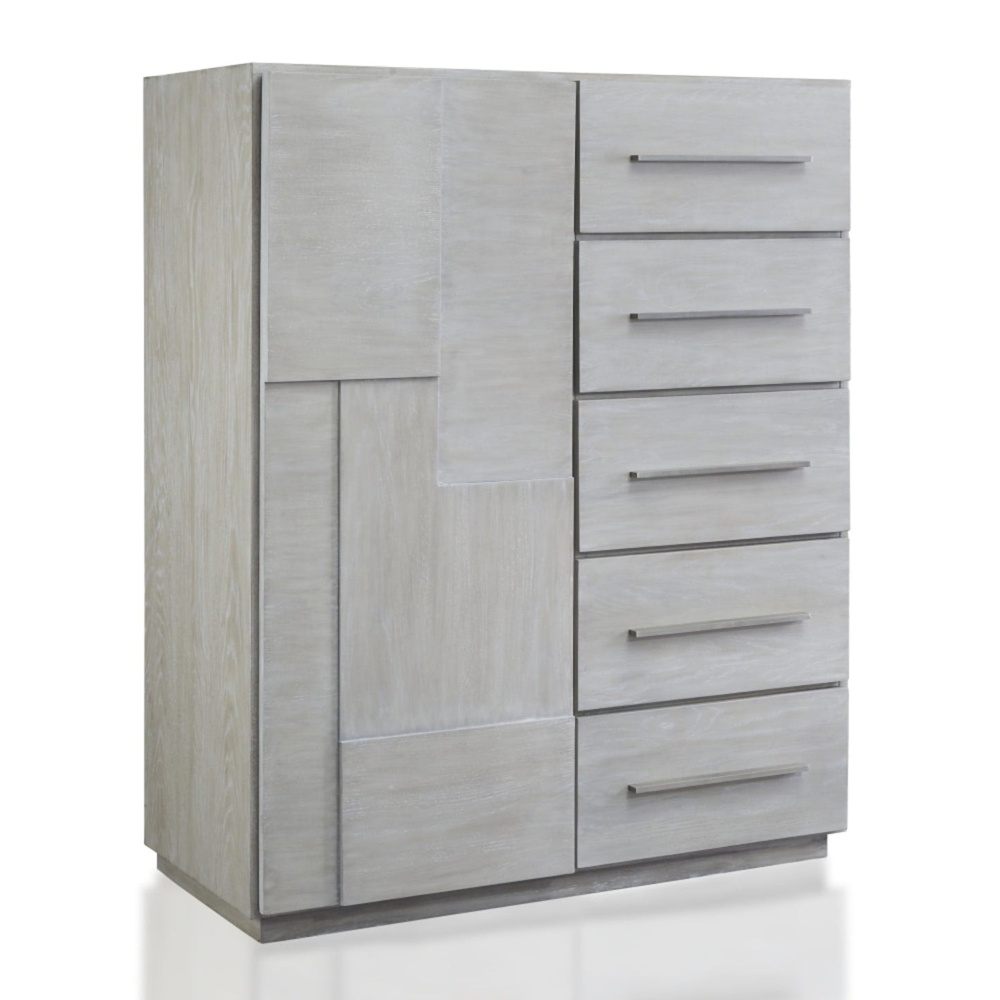 Modus Destination Five Drawer One Door Sweater Chest in Cotton Grey