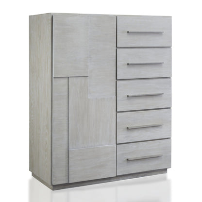 Modus Destination Five Drawer One Door Sweater Chest in Cotton Grey