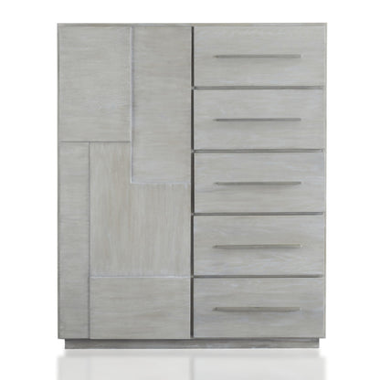 Modus Destination Five Drawer One Door Sweater Chest in Cotton Grey