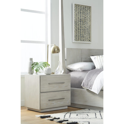 Modus Destination Two Drawer Nightstand in Cotton Grey