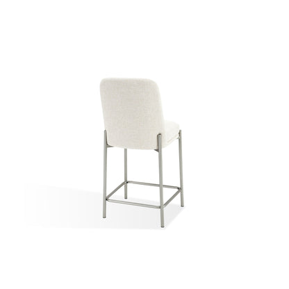 Modus Dion Upholstered Counter Stool in Natural Light Linen and Brushed Nickel Metal