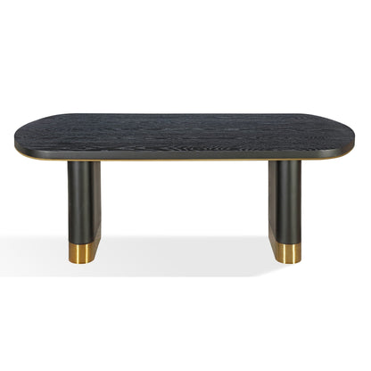 Modus Doheny Wood and Metal Oval Dining Table in Black and Brass